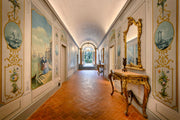 view of the main corridor inside Villa Bibbiani