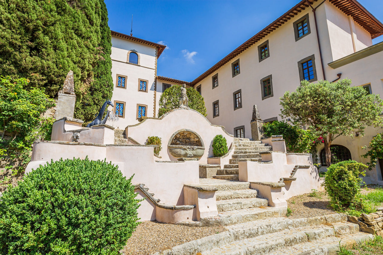 view of villa bibbiani's garden entrance