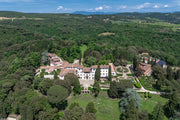 aerial view of villa bibbiani and villa bibbiani's botanical park